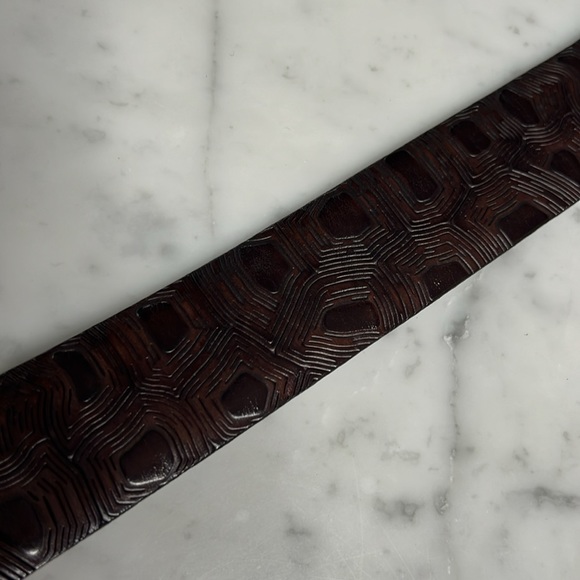 Vintage Carlisle Turtle Belt Medium Dark Brown Gold - Picture 9 of 9